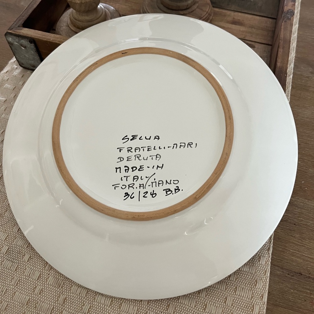 Hand-Painted Decorative Italian 9” Plate-Palio de Siena (Selva/Rhinoceros) - Picture 3 of 4